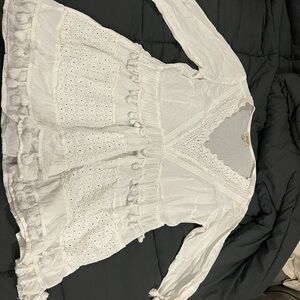 Magic White Lace Detail Blouse